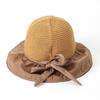 UV-blocking blackout ribbon bucket hat (brown) vacation hat