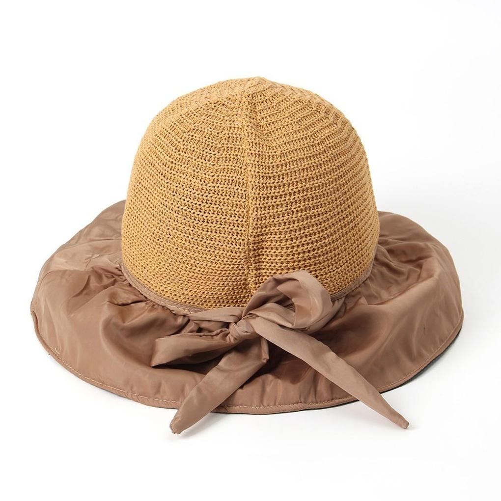 UV-blocking blackout ribbon bucket hat (brown) vacation hat