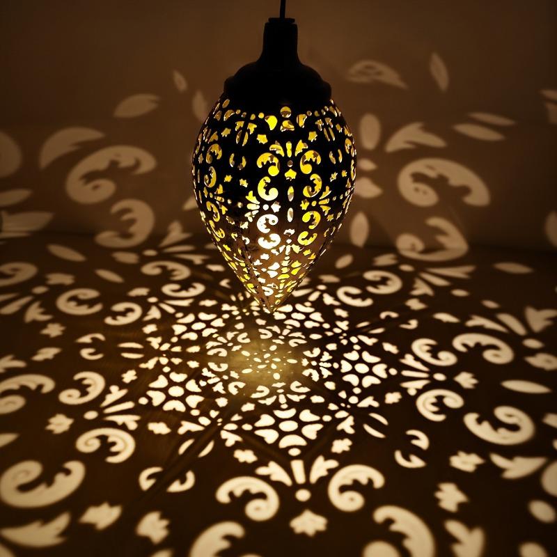 Water Drop-Shaped Outdoor Solar Projection Light – Waterproof & Hollowed-Out for Garden, Patio, Stair, Fence, Street, Landscape