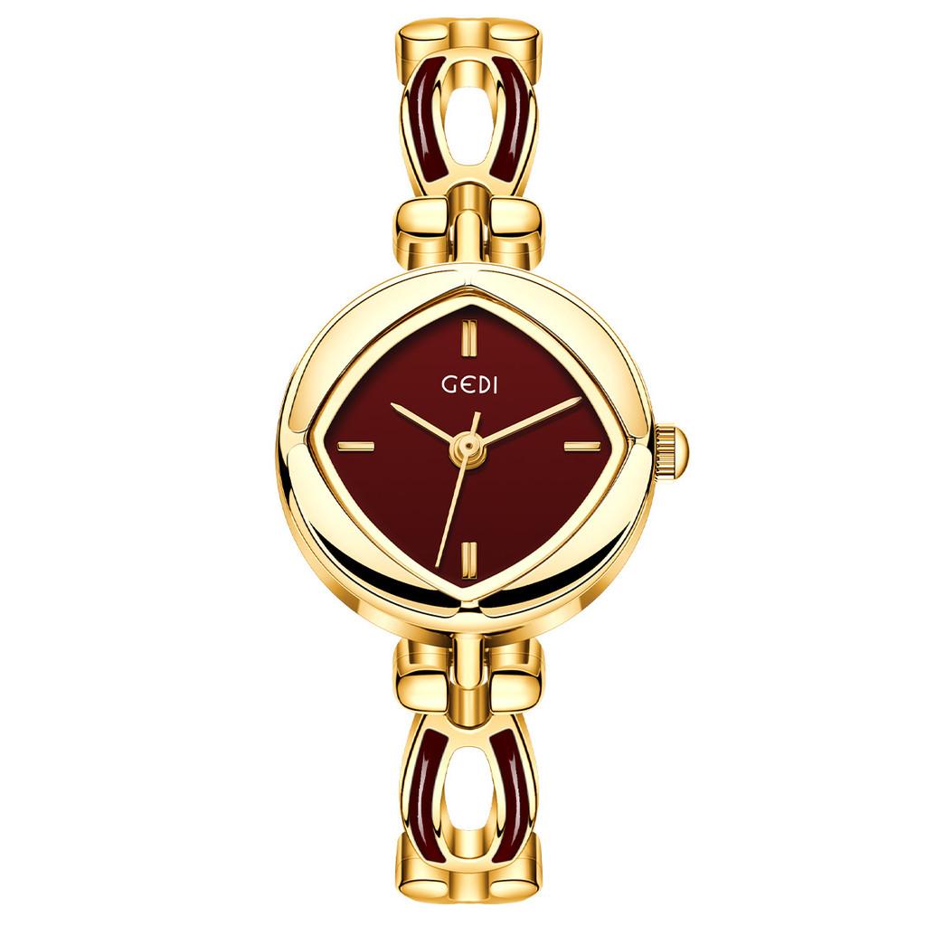 Vintage Diamond Shaped Ladies Quartz Watch With Water Resistance For Fashion Enthusiasts