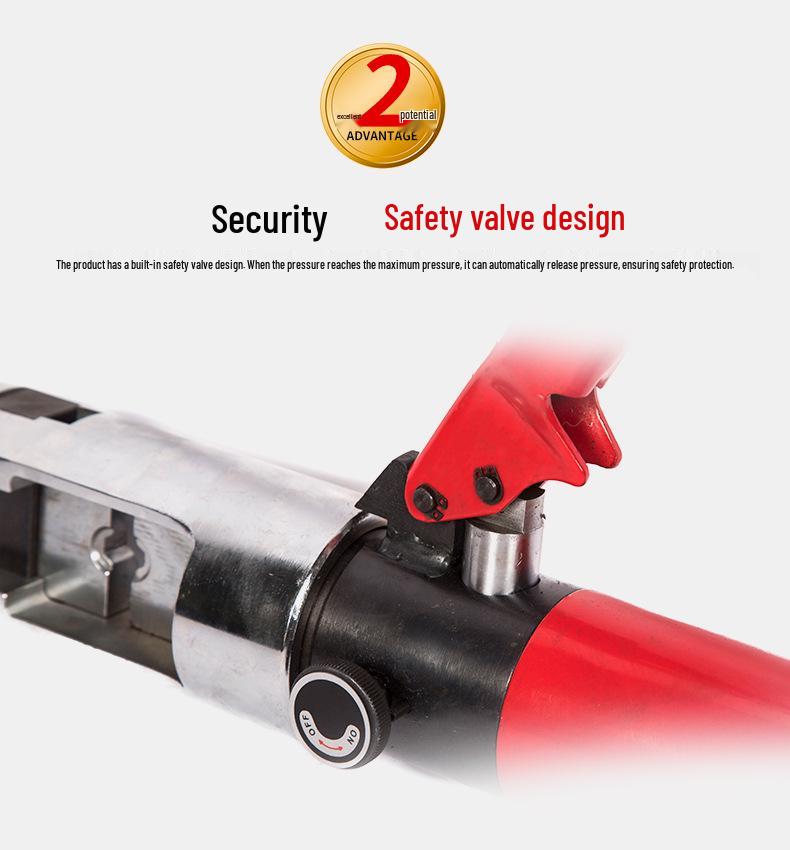 Manual Hydraulic Crimping Tool for Cable and Lug Terminals, Compatible with Copper and Aluminum.