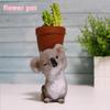 New Koala Spectacle Pen Holder Seeds Melon Fruit Plate Pot Keychain Resin Craft Animal Girl Gift