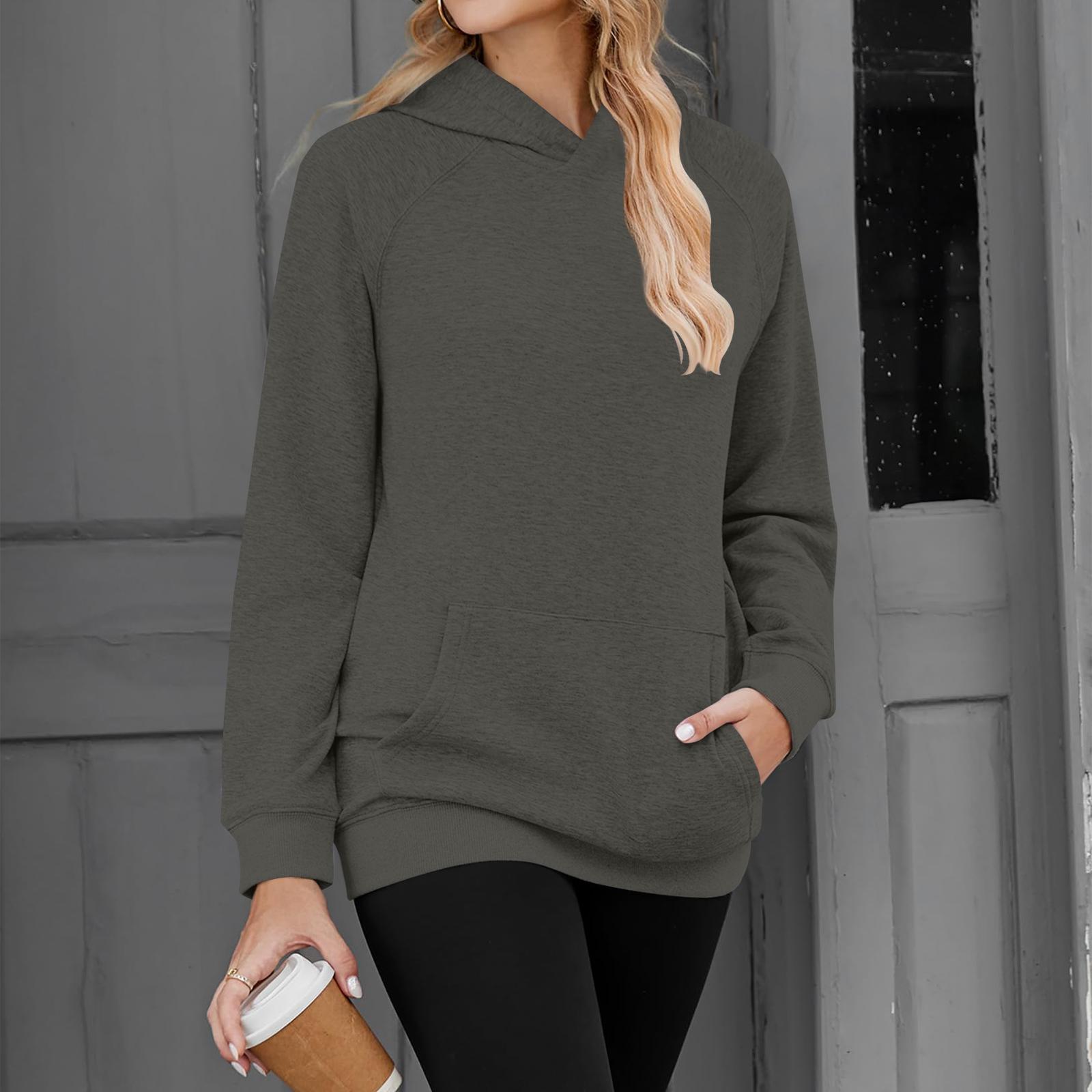 

Women s Solid-color Fashionable Long-sleeved Top M