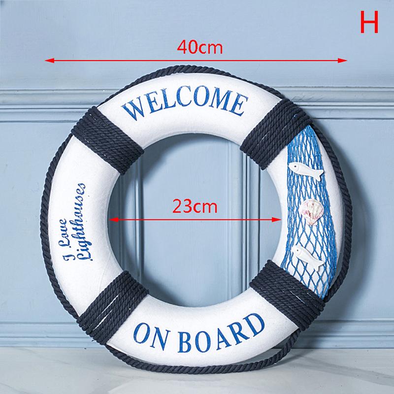 Granatowy Morze Śródziemne Rodzinny Ornament Boja Ratunkowa Dekoracje Ścienne Bar Dom Dekoracje Rekwizyty Morski Pierścień Ratunkowy Rękodzieło Ślubne