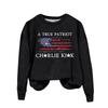 Ladies Fashion Casual Long Sleeve Printed Round Neck  Pullover Top