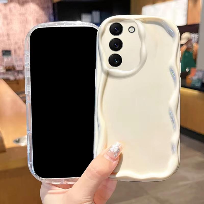 Klare Weiche Wellen Handyhülle für Samsung A55 A54 A53 5G A52 A15 A14 A13 A35 A34 A24 A23 A22 A05 S24 S23 S22 Ultra S21 S20 FE Abdeckung