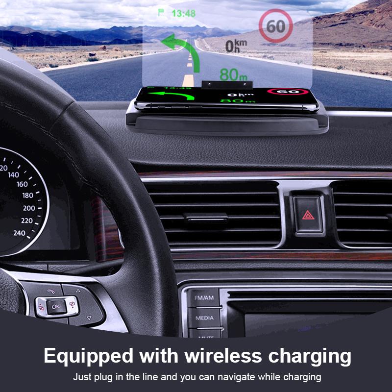 Car HUD Head Up Display Phone Holder Mount GPS Projector Real-time Traffic Report