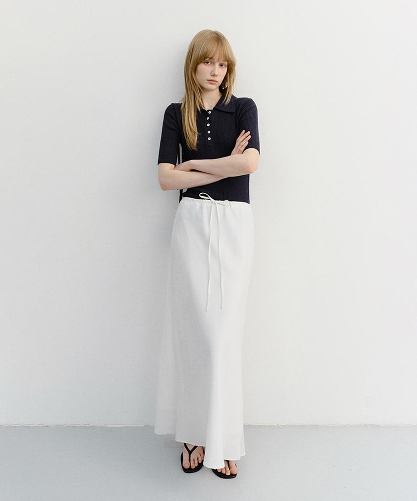 Deonseuteu Linen Maxi Skirt_Udsk6B221_White