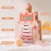 Children Geometric Castle Shape Block Puzzle Toys Kids Montessori Wooden Toys Baby Pink Castle Shape Matching Busy Box Toys