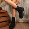 Fashion Mid Heels Women Platform Ankle Boots Fashion Lace Up Suede Shoes 2025 Winter New Trends Comfort Shoes Chelsea Pumps Boots Mujer