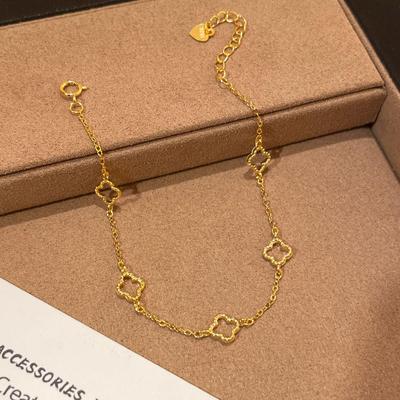 Brățară Argint Sterling S925 Trifoi cu Patru Frunze pentru Femei - La Modă, Simplă, Versatilă, Design de Înaltă Calitate