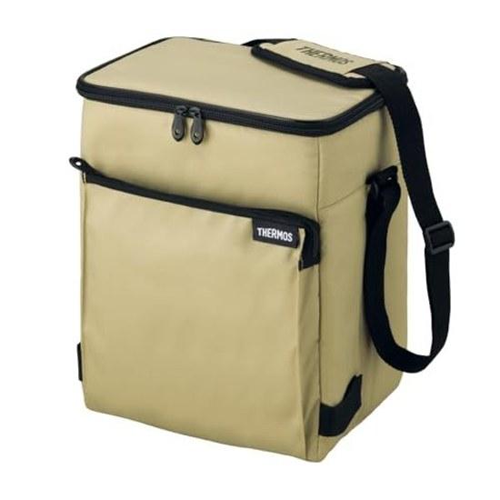 Thermos Soft Cooler 15L Sand Beige Insulated Bag 5-Layer Insulation Structure Foldable Compact Water-Repellent Fabric Box-Type Large Capacity Model