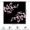 Cherry Blossom Shower Curtain Pink Floral Print Bathroom Decor Customizable Size Black Background Shower Panels Water Repellent