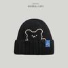Hats for Women's Autumn and Winter New Bear Embroidered Knitted Hat Korean Style Versatile Wool Hat Couple Smiling Cloth Label Cold Hat Men