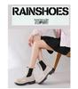 Korean Style Women's Waterproof Chelsea Rain Boots - Mid-Calf Rubber Overshoes with Thick Sole Fashion.