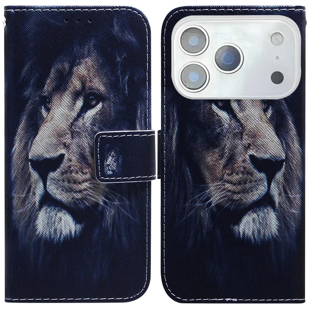 Dla iPhone 17 Pro Max Etui Portfelowe Wzór Drukowany Skórzany Pokrowiec na Telefon