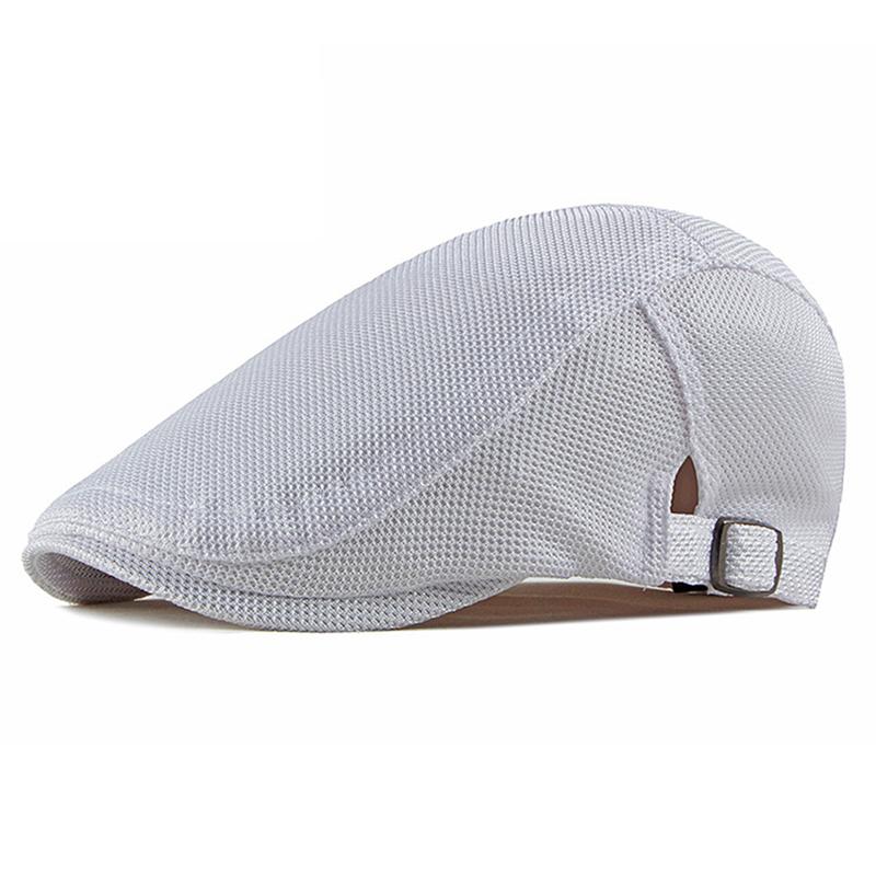 Frühling Sommer Herren Netz Newsboy Caps Lässig Atmungsaktiv Outdoor Retro Barett Mütze Golfmütze Mode Einfarbig Flache Kappen Damen