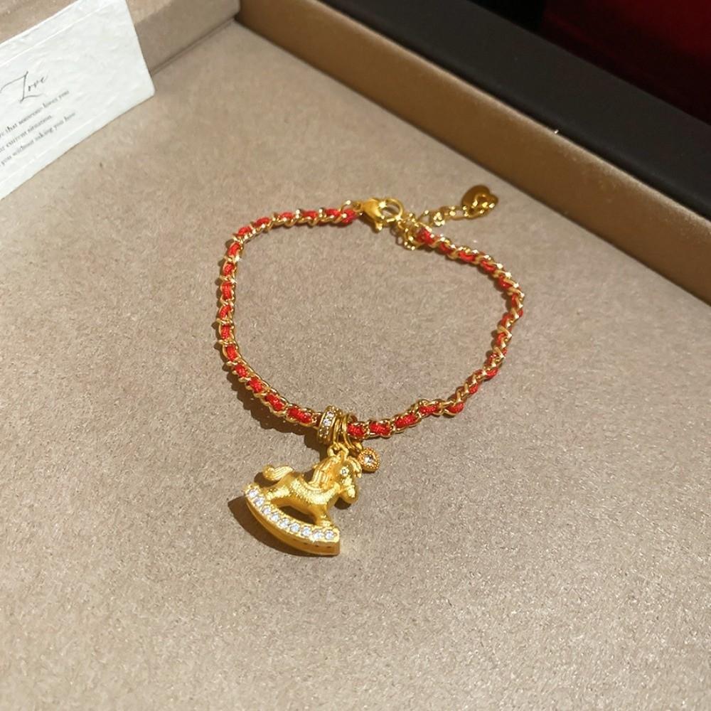 Chinese Horse Year Golden Pony Bracelet Hand Jewelry Chinese Style Bangle  Couple