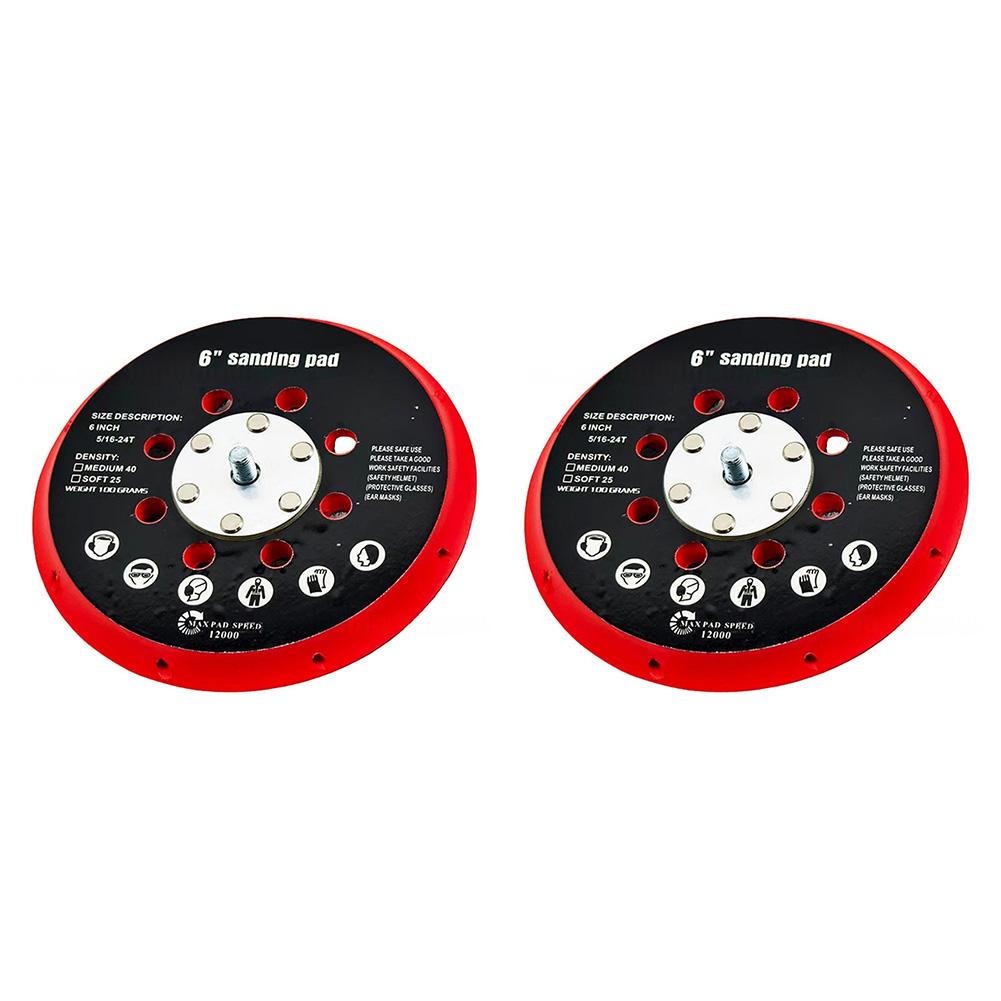 6 Inch 150mm Backing Pad with 17 Holes for Orbital Sanders Supporting High Speed Grinding and Sanding with Threaded Attachment