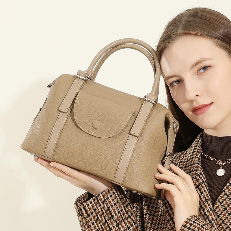Handbag Leather Women'S Bag Leather Handbag Versatile Shoulder Bag Crossbody Bag Commuter Bag