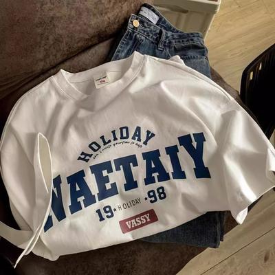 Heavy Cotton American Short-Sleeved Men'S Summer Retro Clothes Trendy Top Loose Trendy Men'S T-Shirt