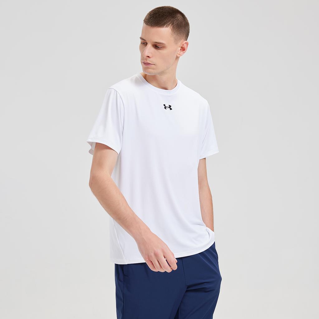 Under Armour Casual Breathable Quick-Dry Loose Round Neck Short Sleeve T-Shirt Unisex Tops White 25500505-100