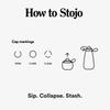 Stojo 590ml Steel Silicone Foldable Water Bottle