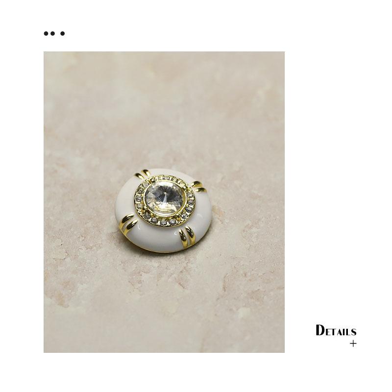 

Exquisite Diamond-encrusted Button Sweate Knitted Sweater Double-sided Buttoned Dress Suit Jacket Large Buttons 17.5mm