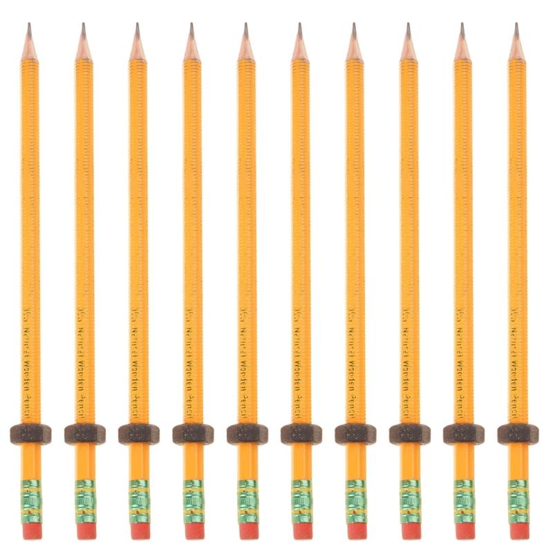 Quiet Focusing Aid Wooden Threaded Pencil With Rotating Nut Stress Relief Sensory Toy For Students Homework Writing Tool