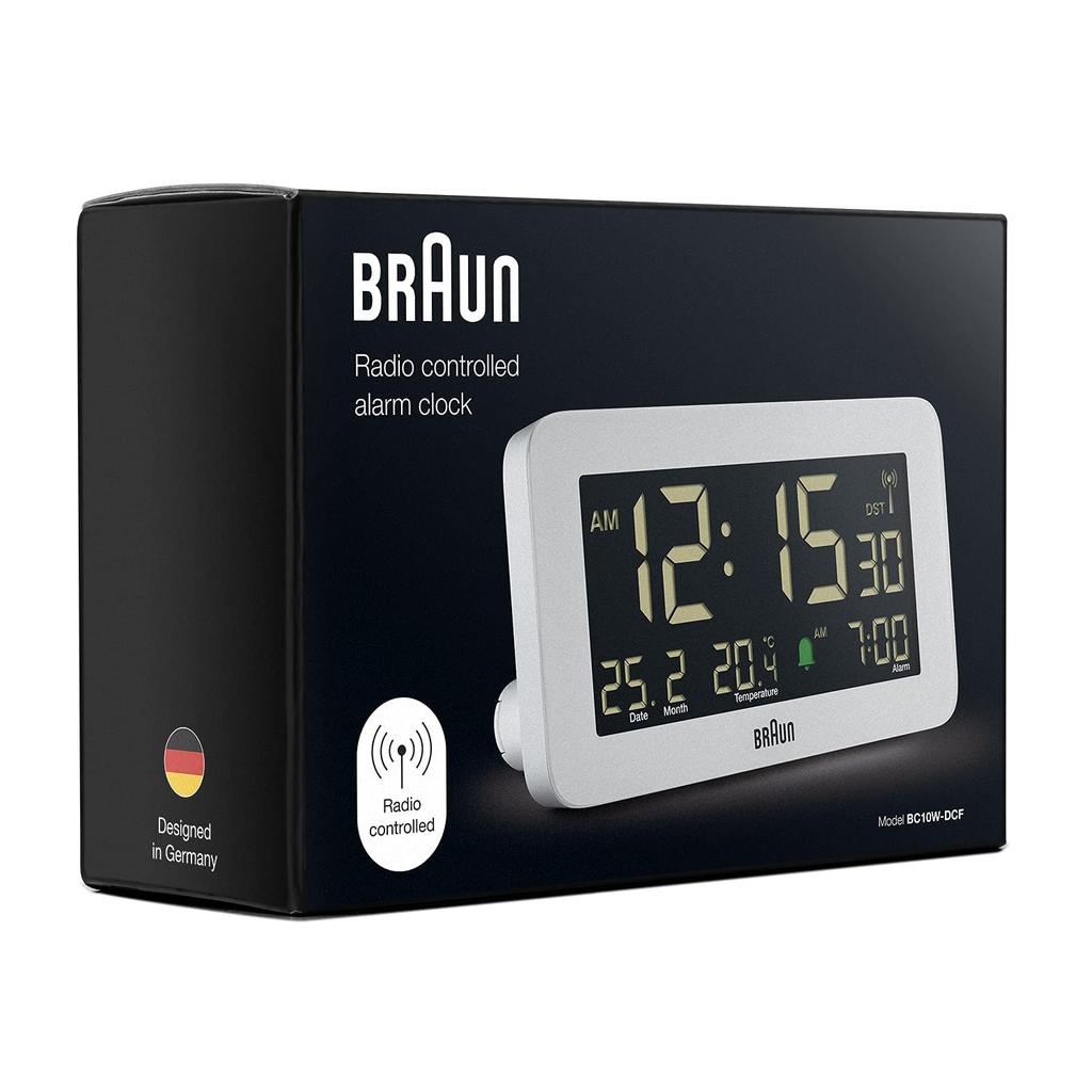 Bordklokke Digital vekkerklokke Hvit BC10W Digital Alarm Bordklokke Hvit Ekte importert produkt BRAUN/Brun