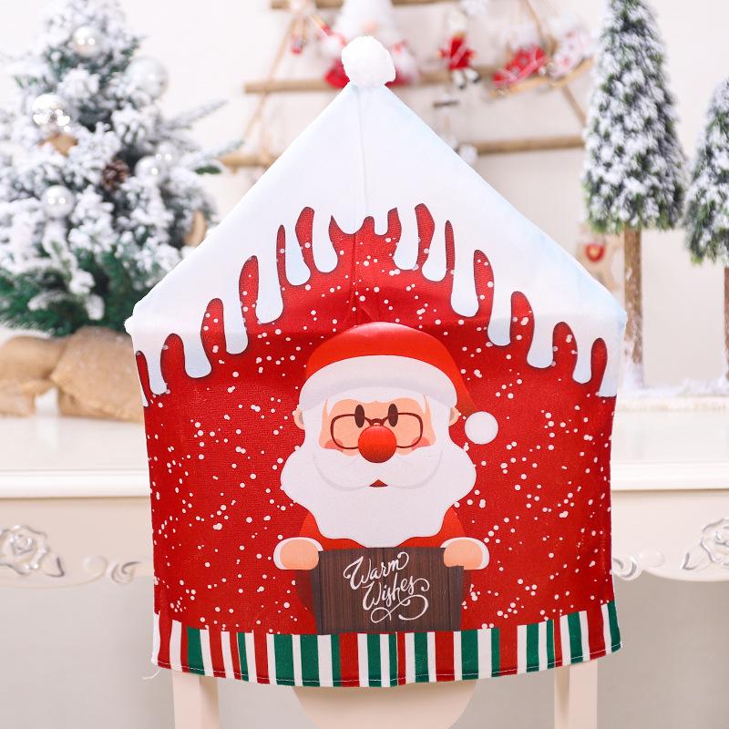 Christmas Xmas Cartoon Elderly Snowman Chair Cover Home Decoration Santa Claus#0