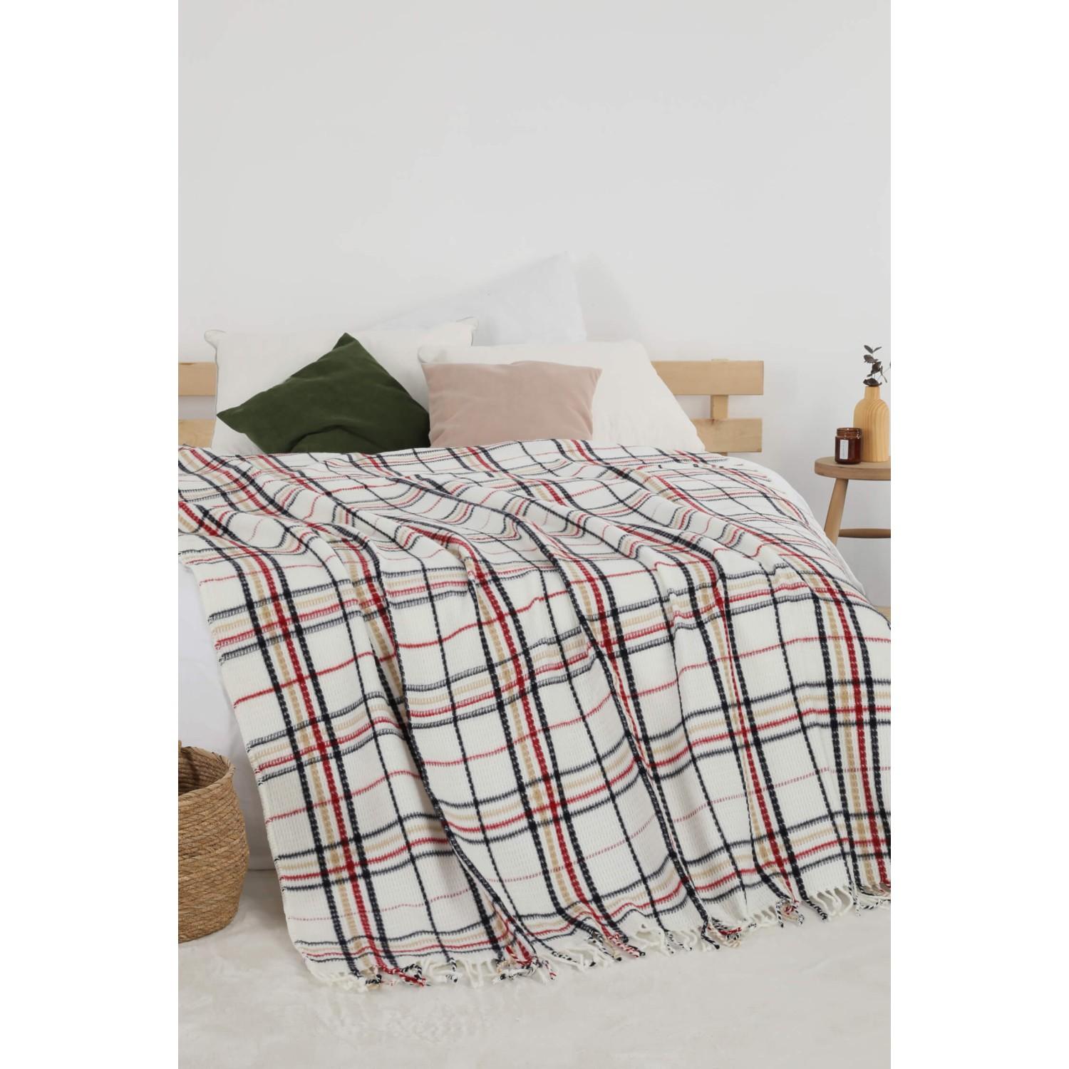 

Хлопковое одинарное одеяло с клетчатым рисунком