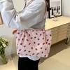 Erdbeer-Tragetasche für Damen, modische Umhängetasche, süßer Stil, einfache Einkaufstasche, große Kapazität, Alltagshandtasche für Reisen im Freien
