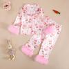 Frayed Easter Bunny Pajama Set - Long Sleeve & Pants for Fall/Winter