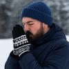 Winter Thick Warm Knitted Gloves Cold-proof Snowflake Pattern Winter Gloves Windproof Touchscreen Five Finger Gloves