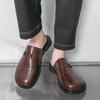 Fashion Casual men's leather slippers Leisure and breathable styles Work and daily party Street fashion shoes Hot selling youth New