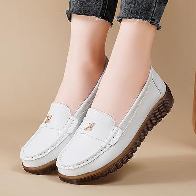 Chaussures bateau pour femmes Chaussures plates pour femmes Chaussures de danse Mocassins respirants en cuir Ballerines Chaussures décontractées pour femmes Baskets
