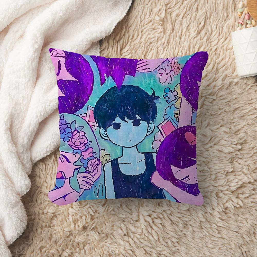 Game Omoris Pillow Covers Cartoon Sofa Decorative Home Double-Sided Printing Short Plush Cute Cushion Cover