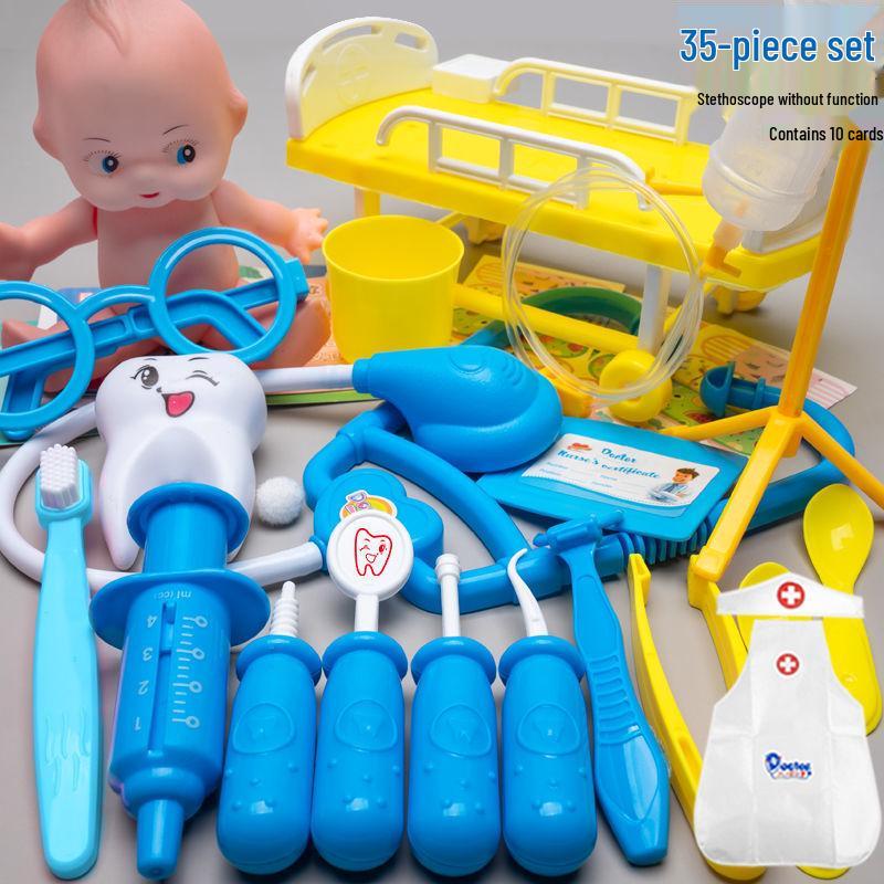 Kids' Doctor Nurse Playset: Stethoscope, Syringe, Toothbrush for Parent-Child Interaction & Learning
