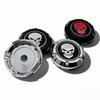 4 Stück Totenkopf Logo Emblem Auto Radnabendeckel 66MM Clips 62MM Felgennabendeckel Staubschutz Nabenkappen Ersatz Auto Zubehör