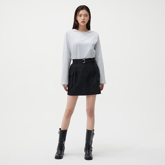 Rap Cotton Belted Cargo Mini Skirt Ar1Ws260
