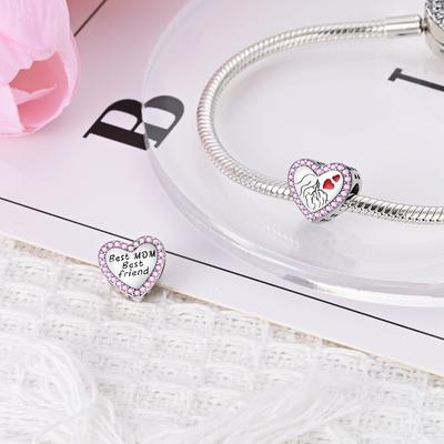 Mother'S Day Heart-Shaped Charms Plata R Original Beads Fit Originalcharms Bracelet Jewelry Gifts For Women