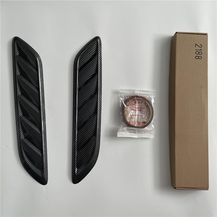 Universal Car Hood Vent Louver Scoop Cover Air Flow Intake Carbon Fiber Look Kit