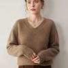 Women's Heavyweight Cashmere V-Neck Sweater - Autumn/Winter Loose Fit Pullover