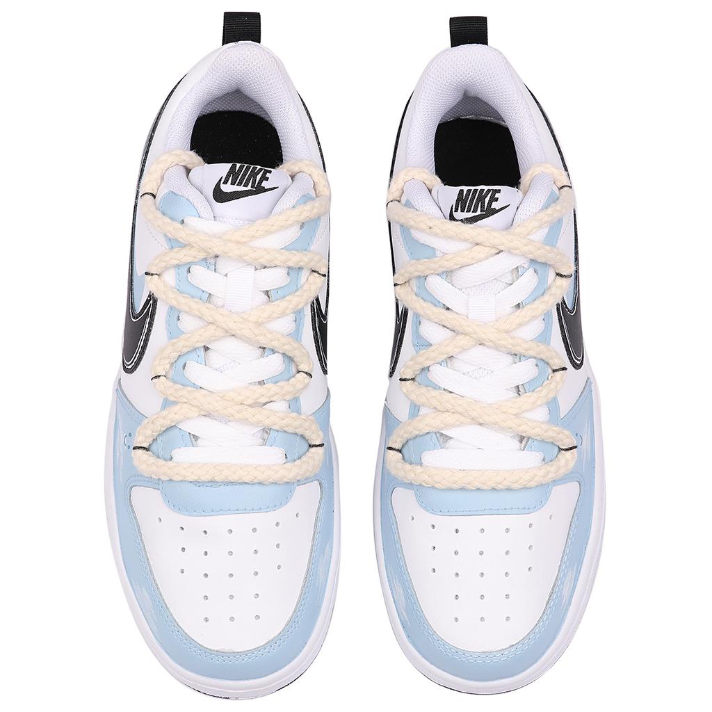 Nike Court Borough Low 2 Low top Skateboard Shoes GS Blue White BQ5448-104(TeamThree- )