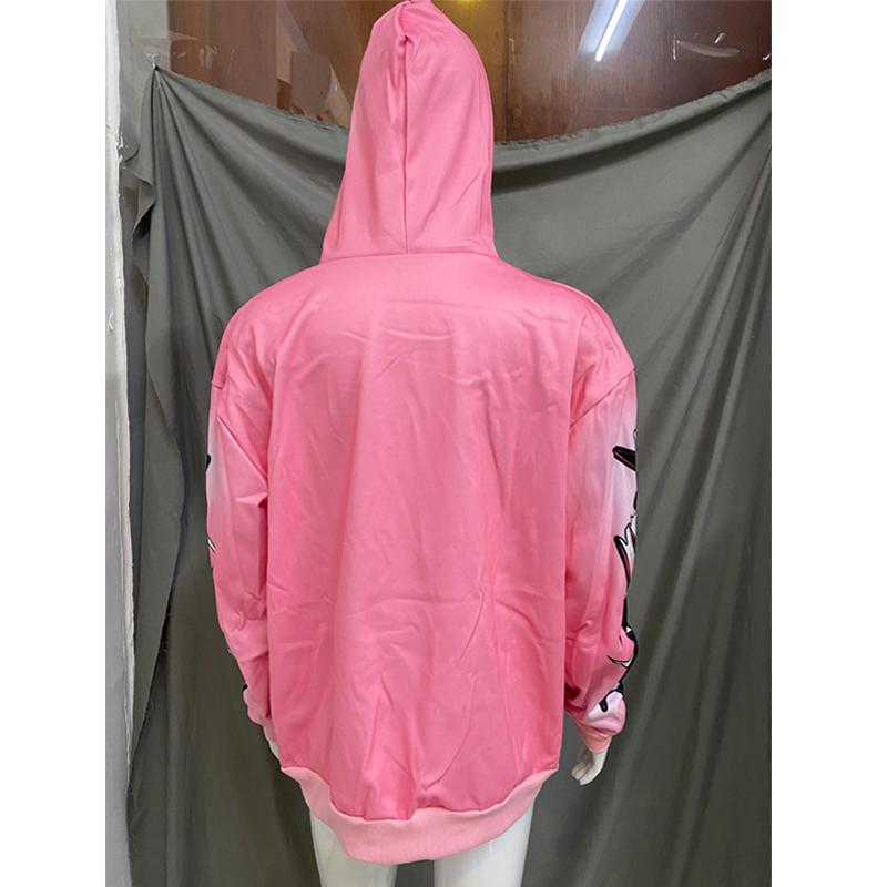 European and American Hip Hop Street Letter Printed Retro Y2K Loose Fashion Couple Hoodie