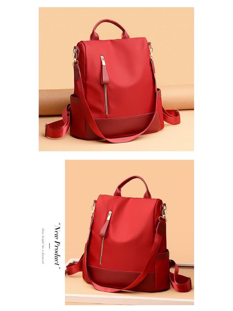 High-End Women's Versatile Oxford Backpack: 2024 Trendy, Large Capacity for Travel and School.