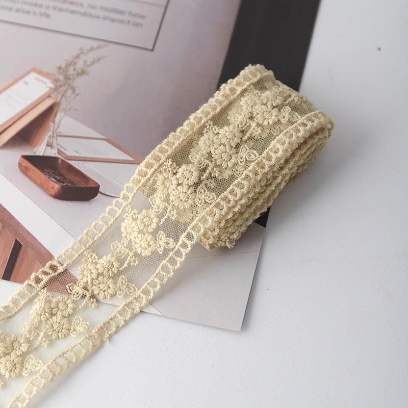 4cm Wide Lace Ribbons For Crafts Hollow Sewing Tulle Fabric For Bow Hair Diy Decorative Flower Embroidery Handmade Material 2m
