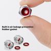 5pcs Metal Tire Valves Caps Corrosion Resistant Caps Hexagonal Designs Dust Proof Rubber Seal for Car & Motorcycles