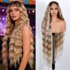 Noble Synthetic Lace Front Wig 36 " Long Wavy Lace Part Body Wavy Golden Wig For Women Lace Front Wig Ombre Blonde Cosplay Wig
